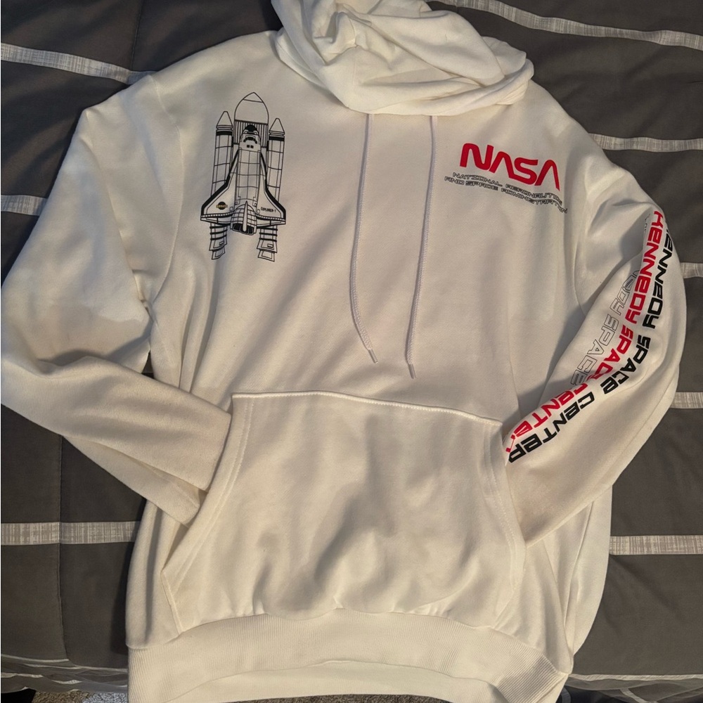 White NASA Hoodie for Men